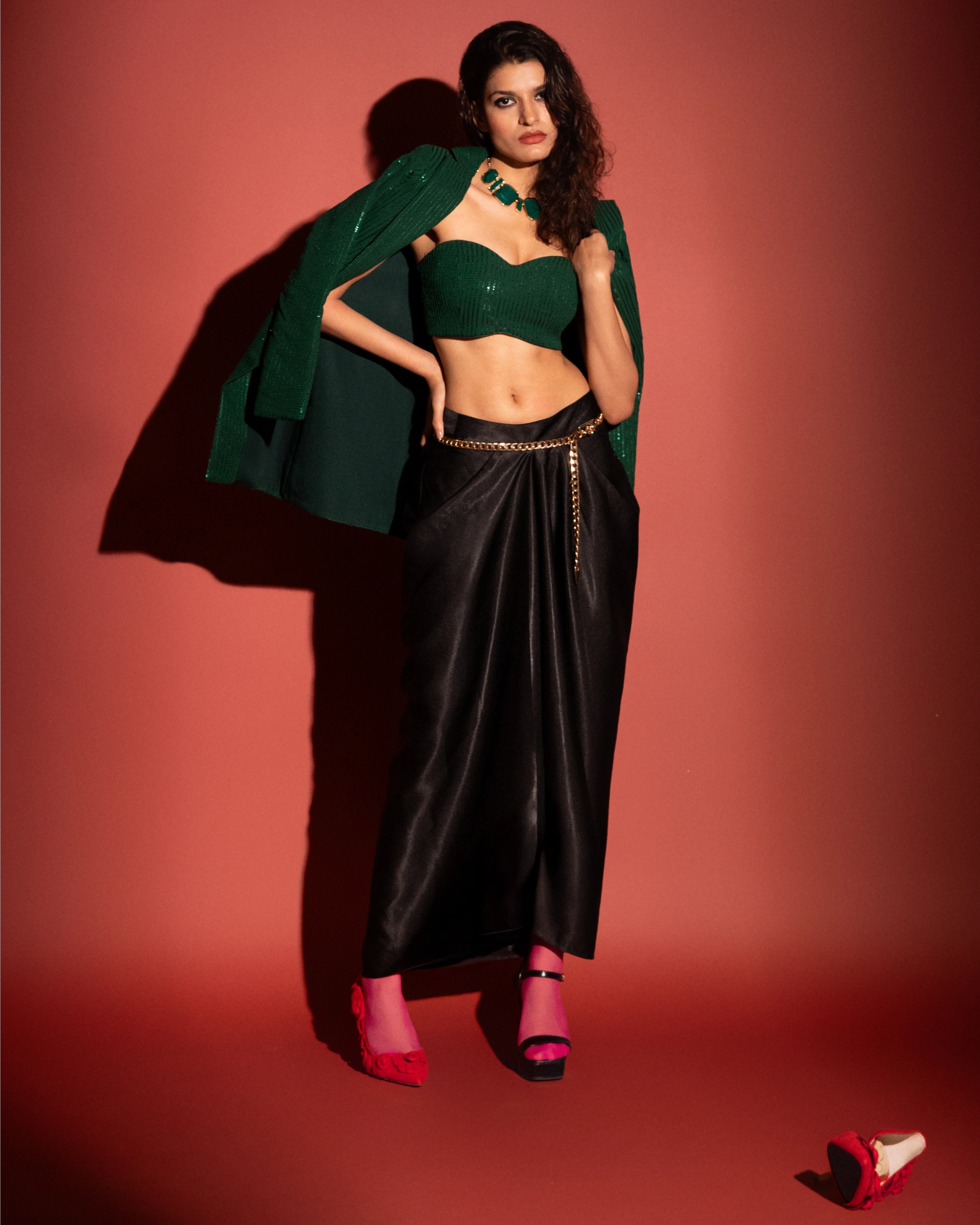 Black Silk Maxi Skirt