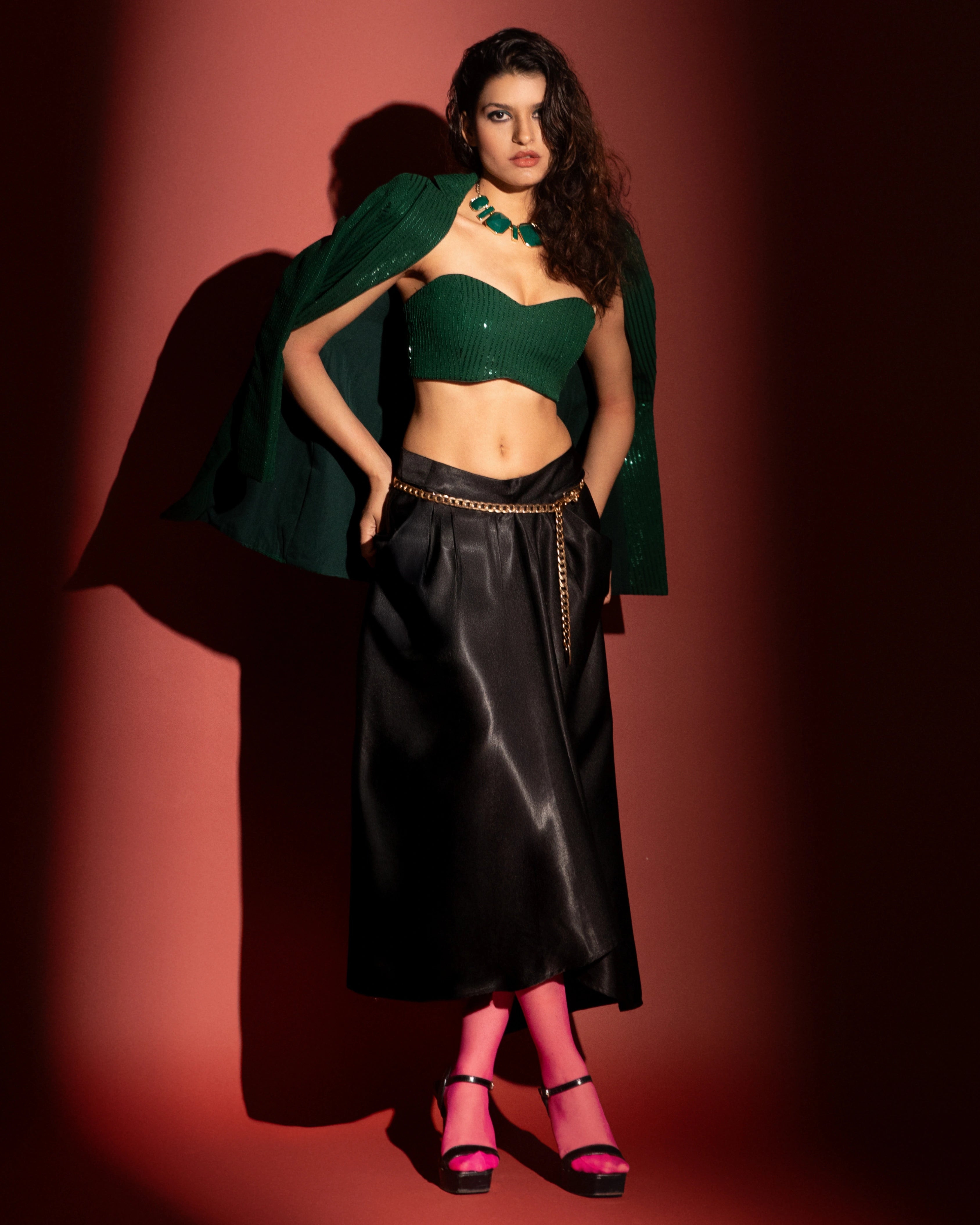 Black Silk Maxi Skirt