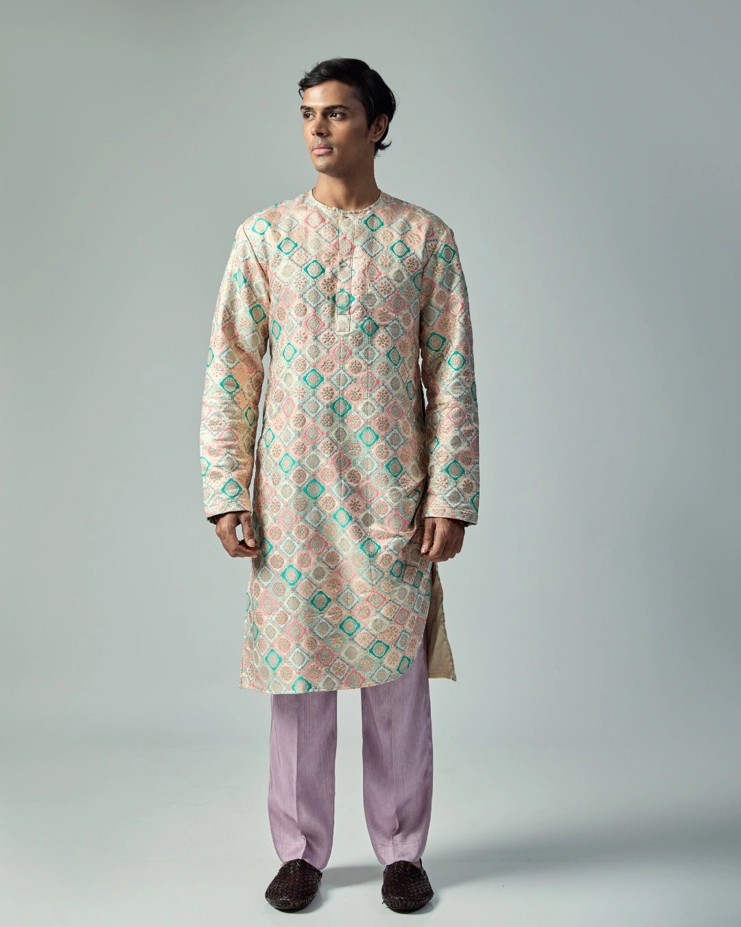 Pastel Brocade Kurta