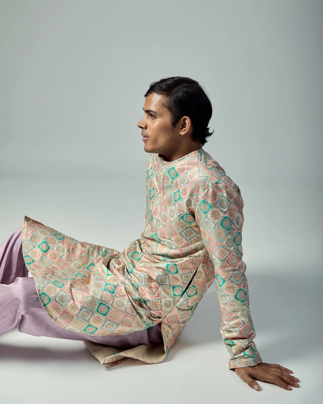 Pastel Brocade Kurta