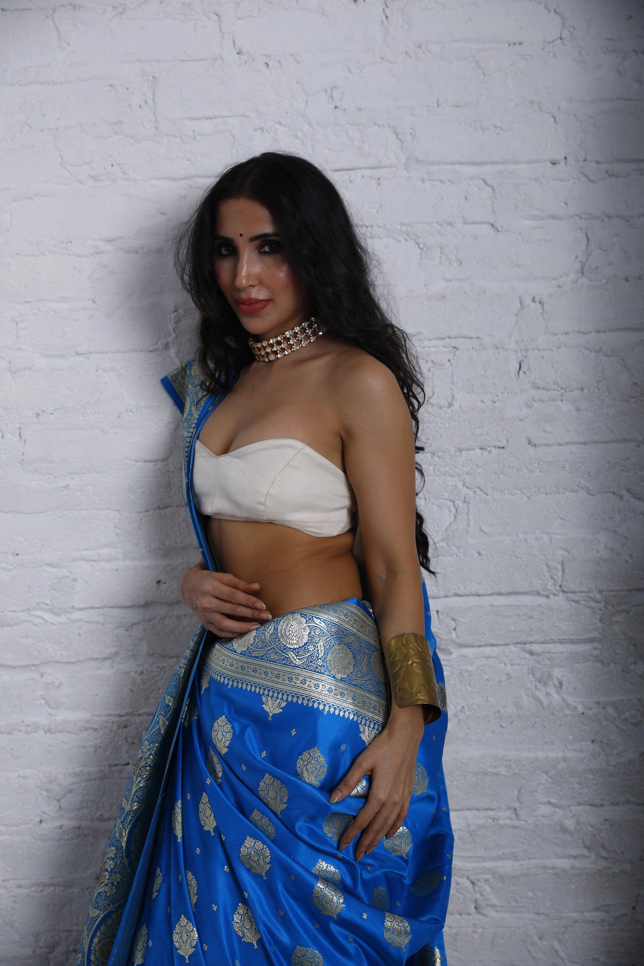 Plain White Premium Organza Tieback Blouse