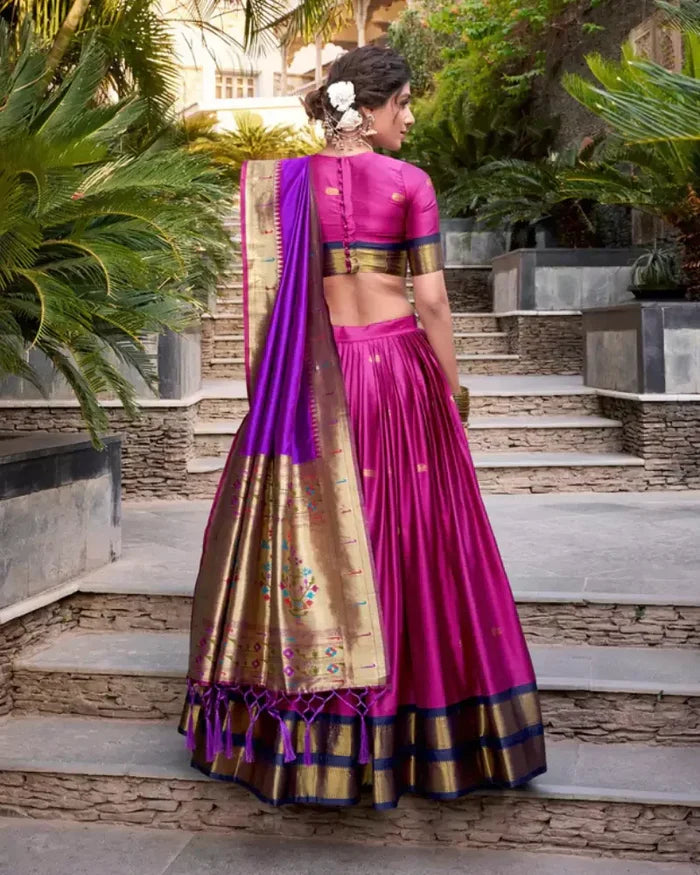 Purple Diwali Delicacy Paithani Silk Lehenga