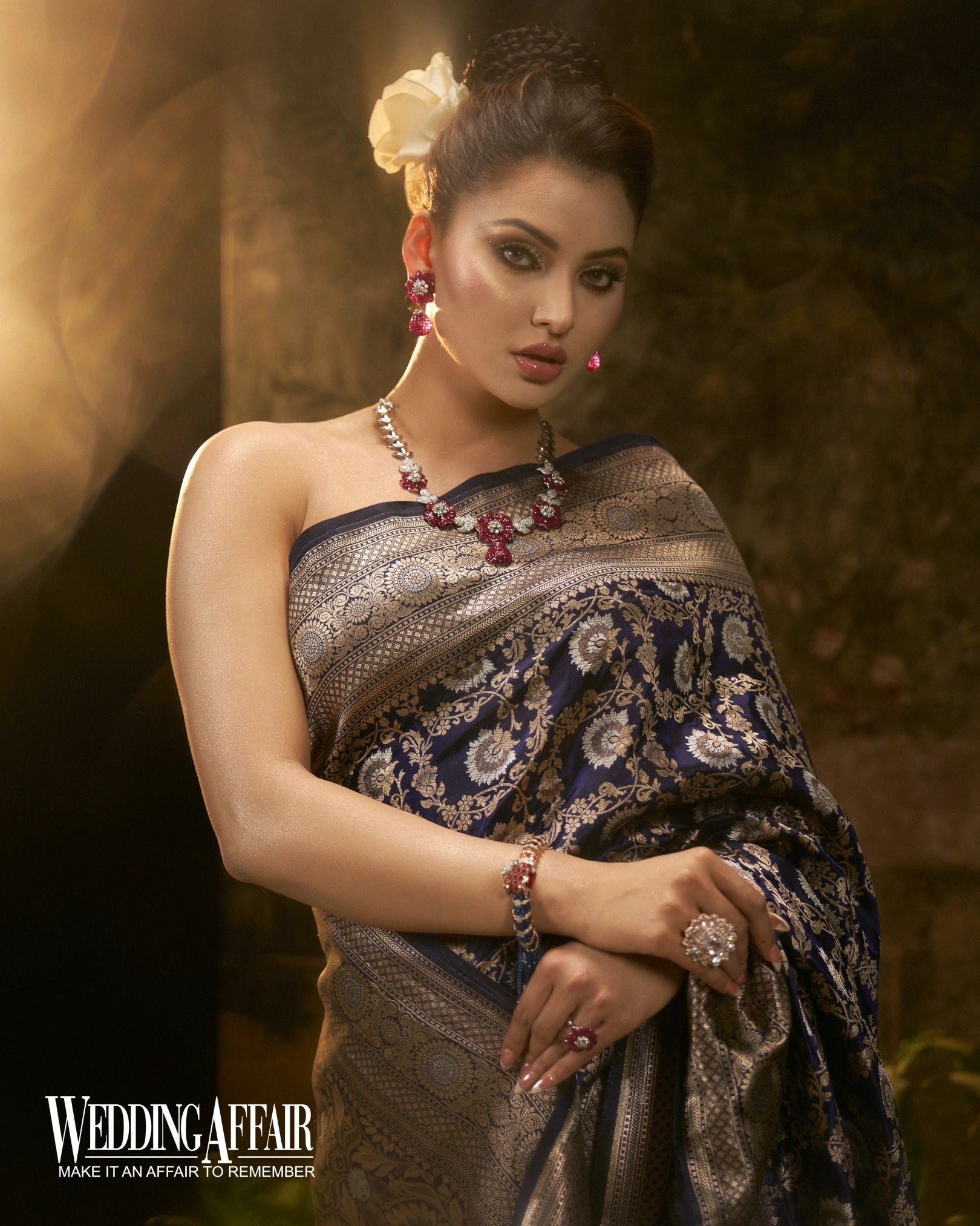 Royal Blue Pure Banarasi Silk Saree with Gold Weave and Zari Border Heavy Pallu