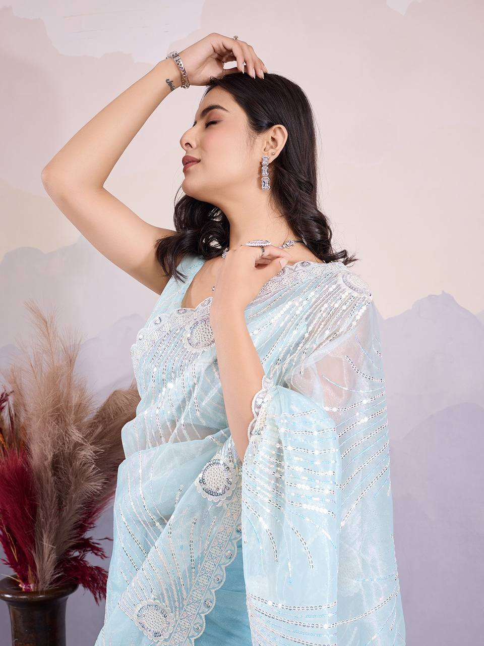 Melon Mist Saree - Nonita Fashion