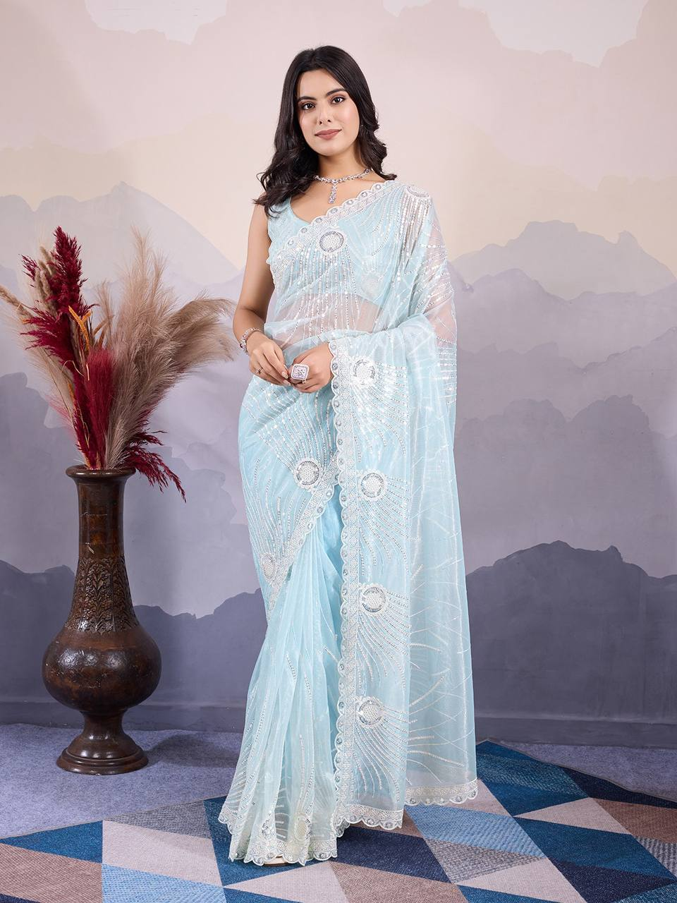 Melon Mist Saree - Nonita Fashion