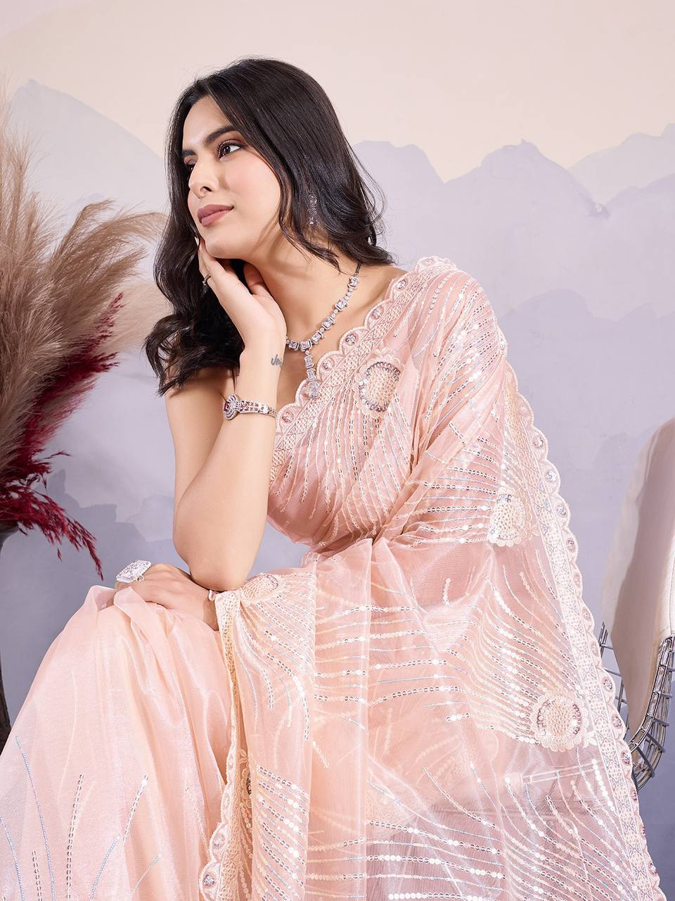 Melon Mist Saree - Nonita Fashion