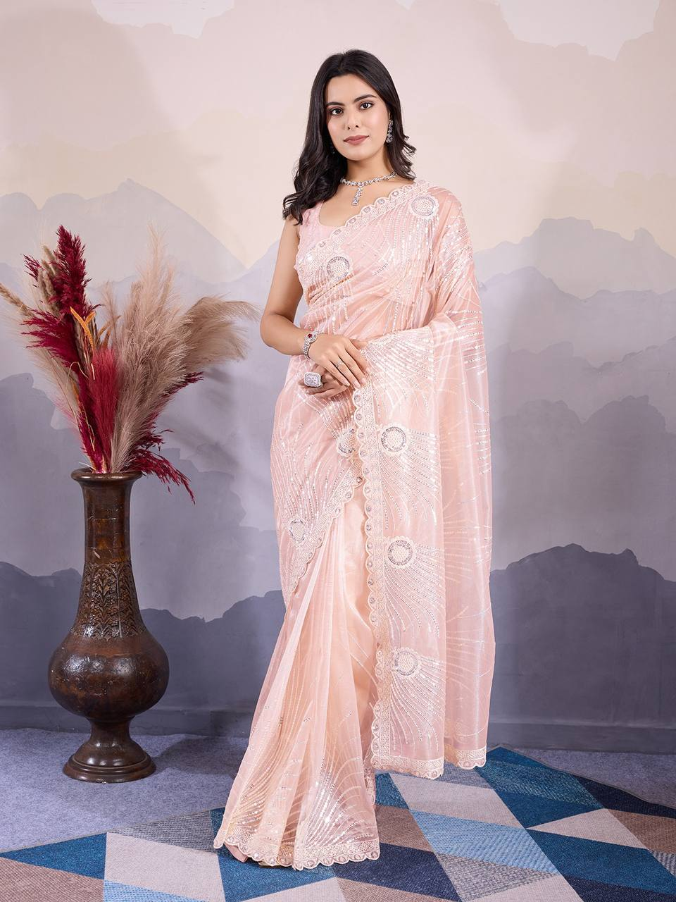 Melon Mist Saree - Nonita Fashion