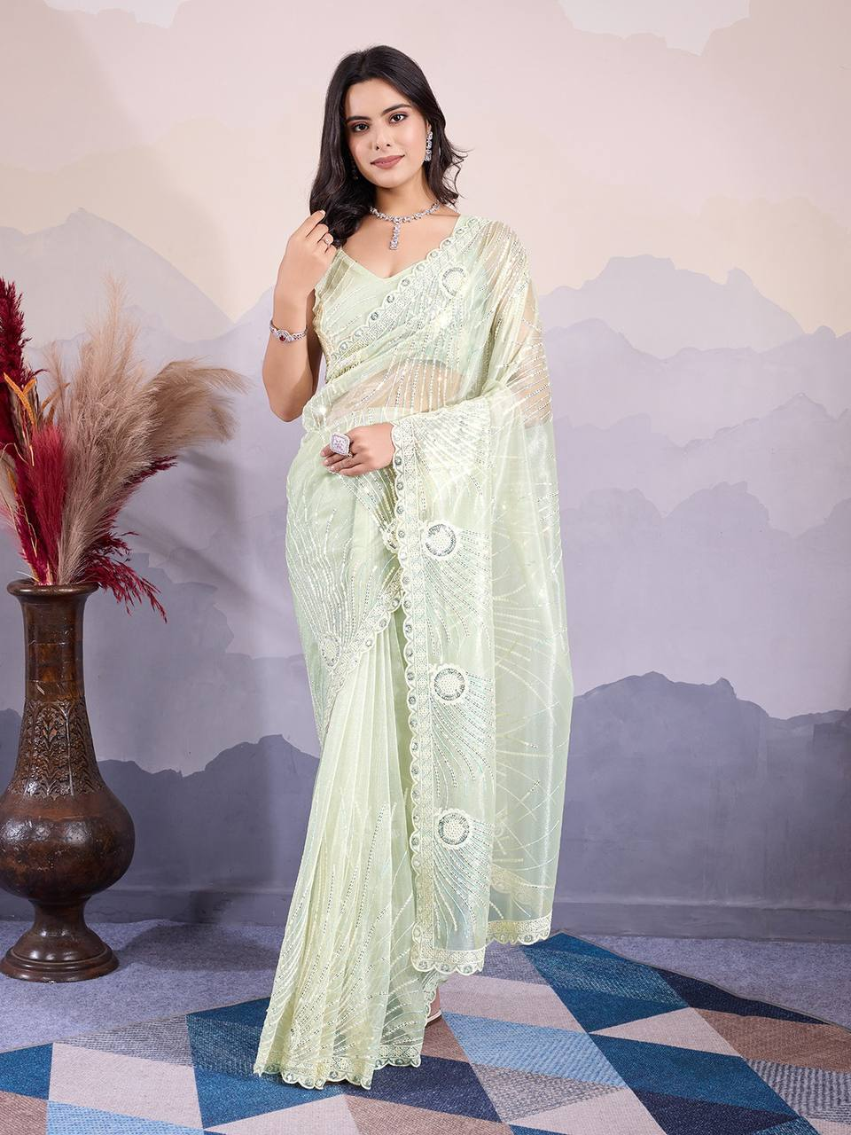 Melon Mist Saree - Nonita Fashion