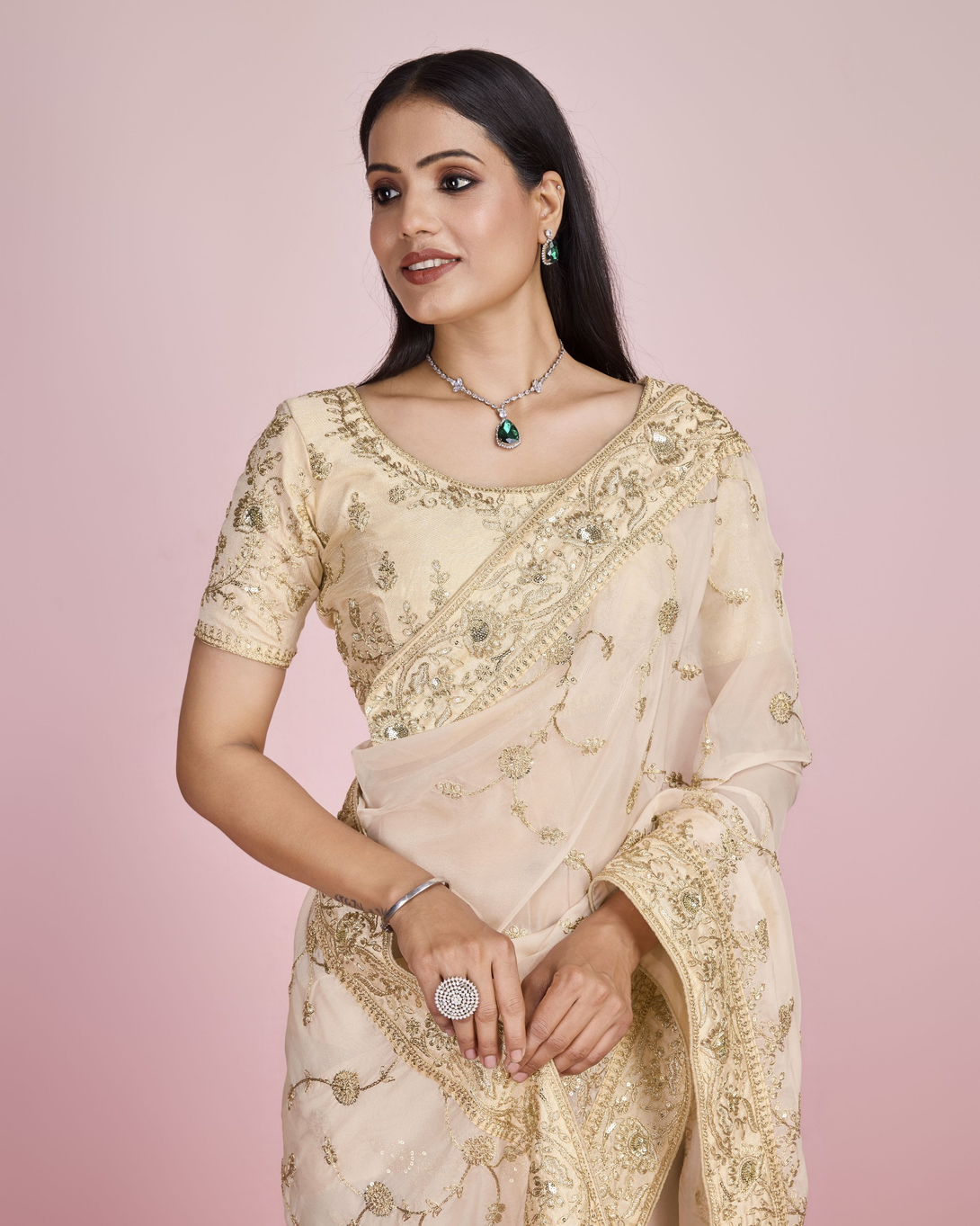 Sandstone Elegance Saree - Nonita Fashion