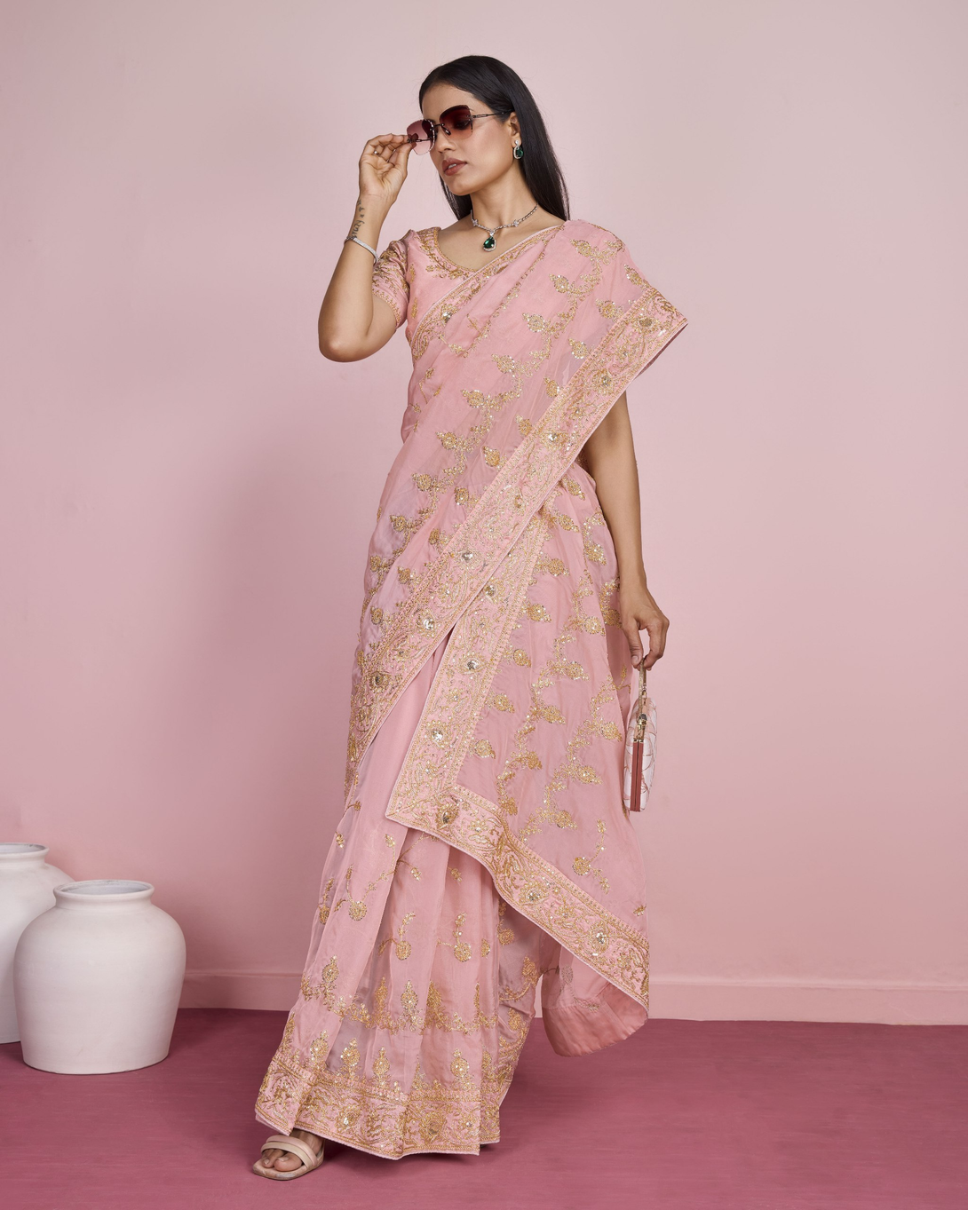 Sandstone Elegance Saree - Nonita Fashion