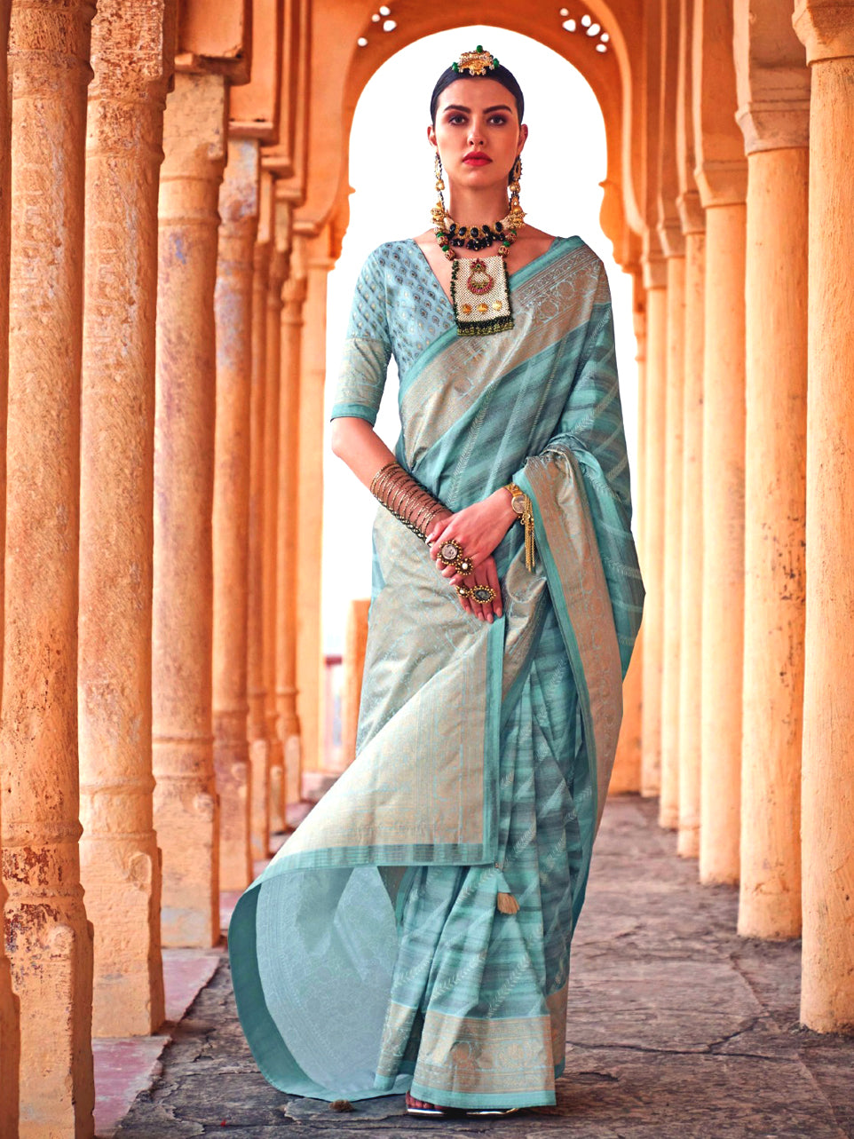 Shobha Verdant Whisper Saree - Nonita Fashion