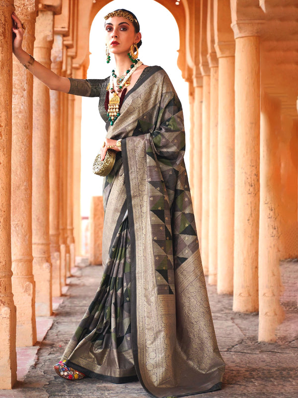 Shobha Olive Tide Saree - Nonita Fashion