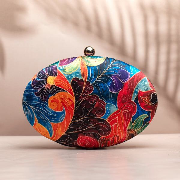 Nirvana Polyhued Batik Floral Clutch - Nonita Fashion