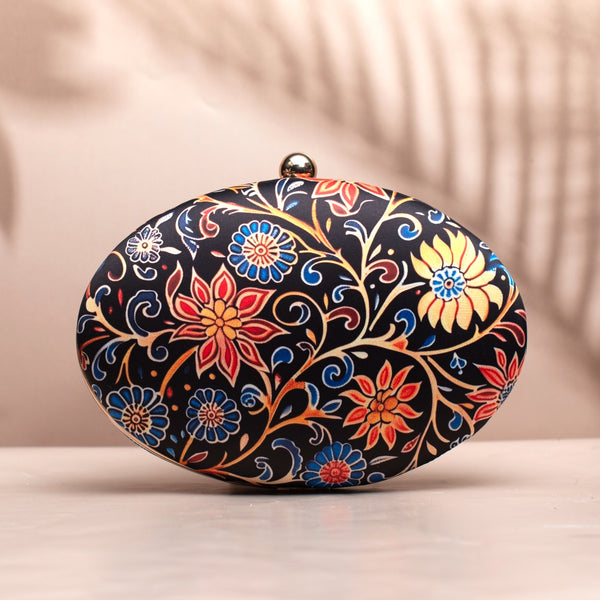 Nirvana Blue and Red Batik Floral Clutch - Nonita Fashion