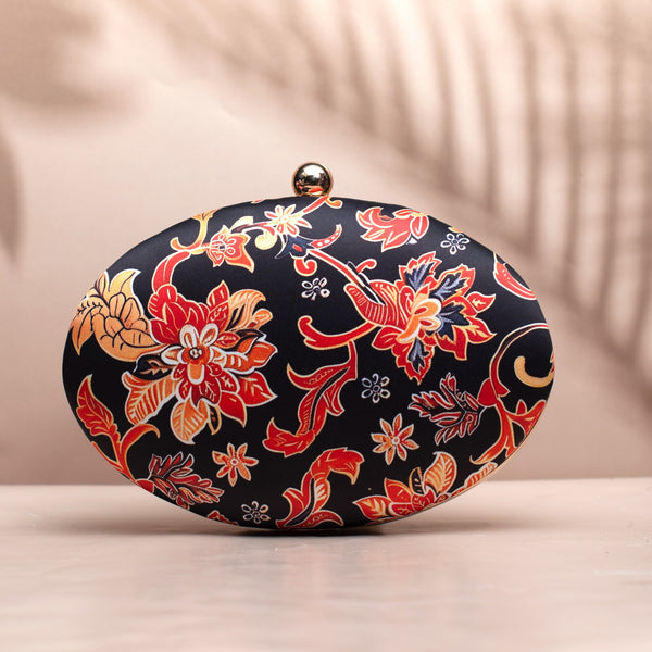 Nirvana Red Batik Floral Clutch - Nonita Fashion