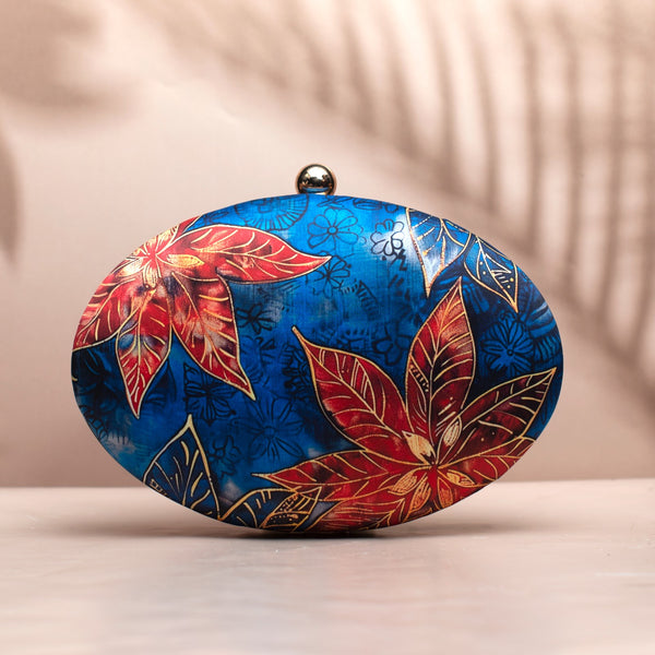 Nirvana Blue Batik Floral Clutch - Nonita Fashion