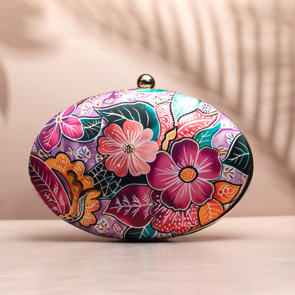 Nirvana Pink Batik Floral Clutch - Nonita Fashion