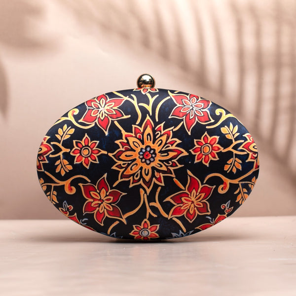 Nirvana Yellow and Red Batik Floral Clutch - Nonita Fashion