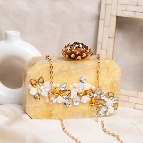 Callista Sunlit Amber Clutch - Nonita Fashion