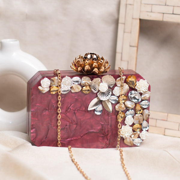 Callista Royal Plum Clutch - Nonita Fashion