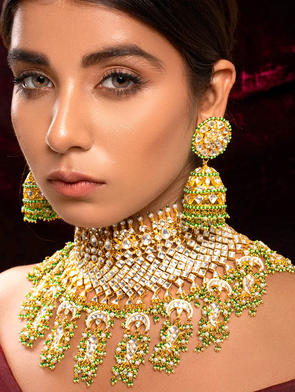 Aayat Fish Kundan Necklace Set - Nonita Fashion