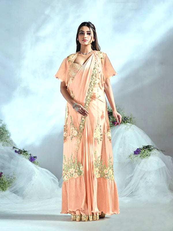 Sangini Salmon Silky Saree