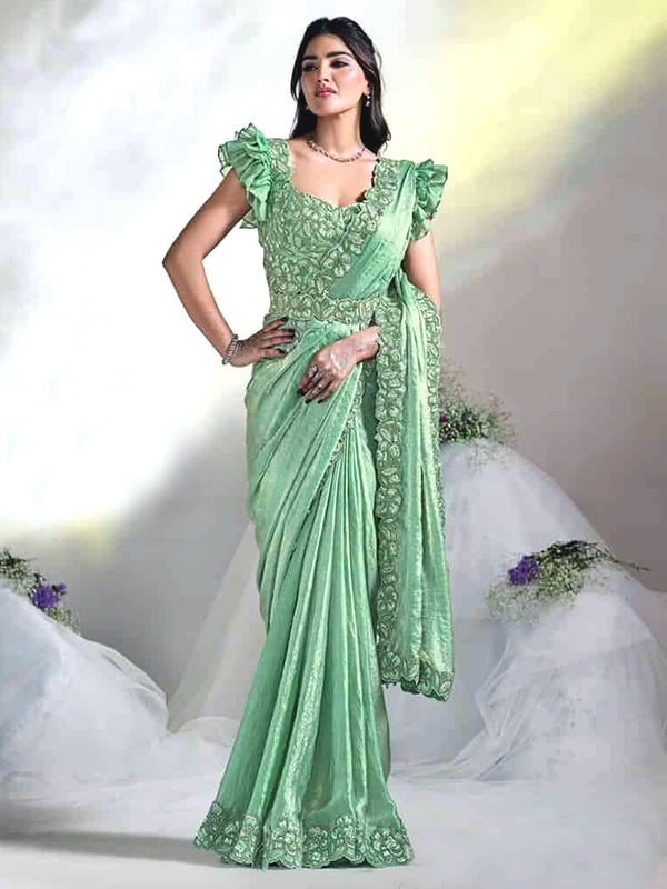 Sangini Celadon Silky Saree