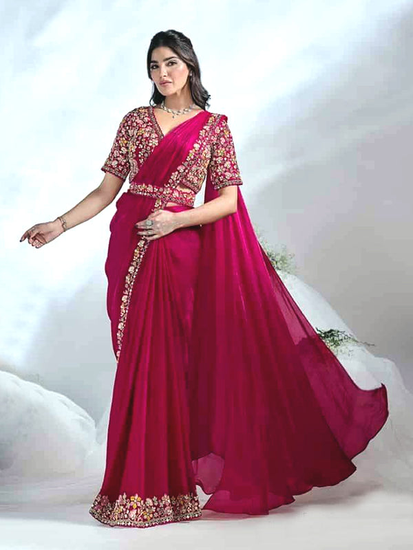 Sangini Magenta Silky Saree