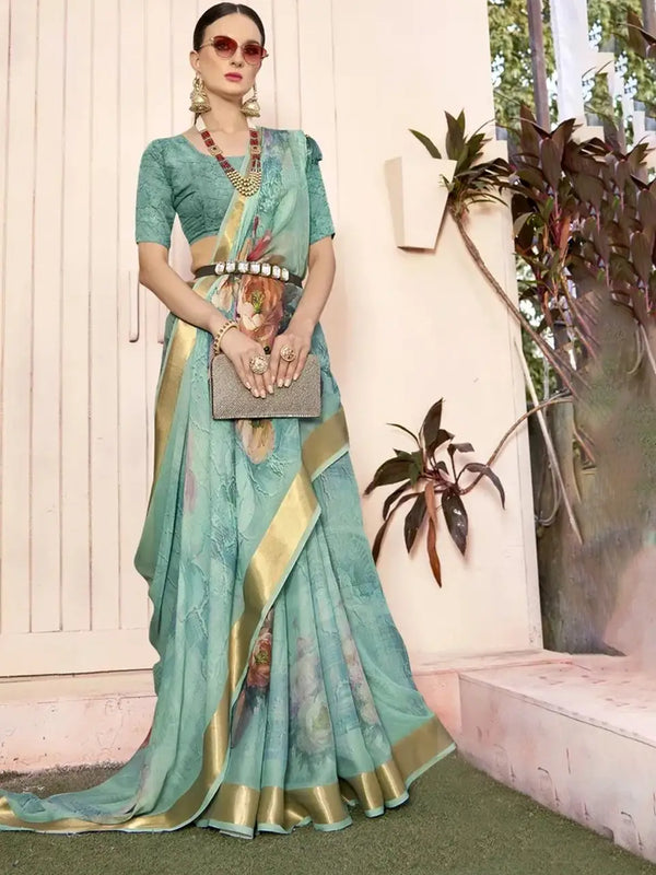 Saher Sky Glow Saree