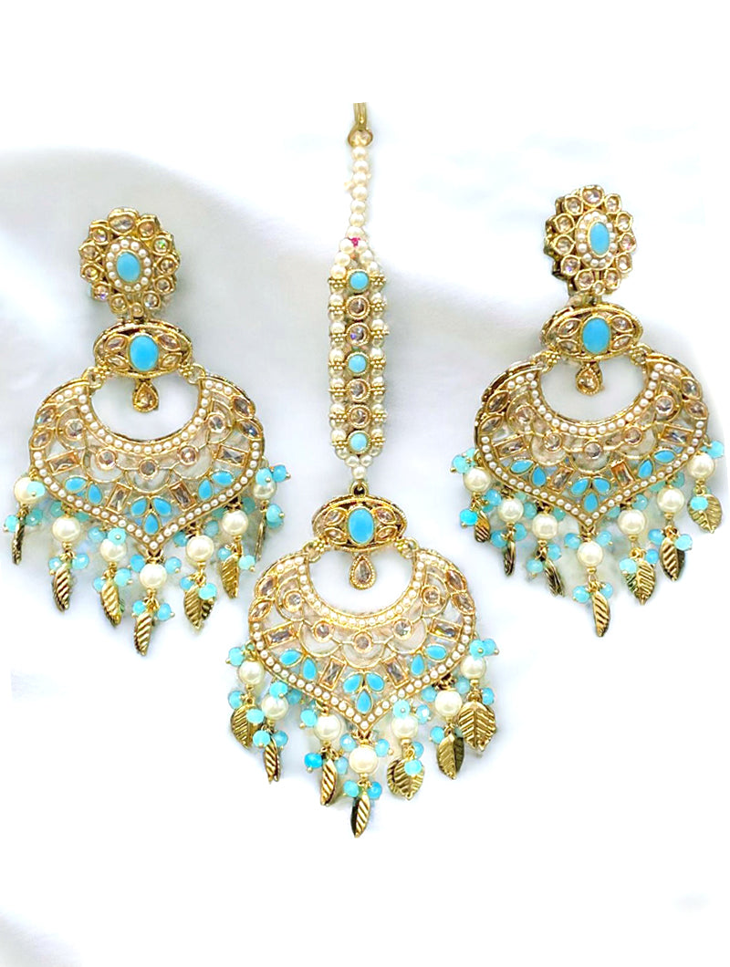 Gulzaar Chandbali and Tikka Set - Nonita Fashion