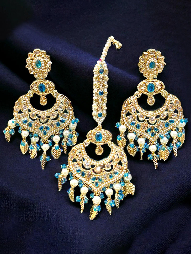 Gulzaar Chandbali and Tikka Set - Nonita Fashion