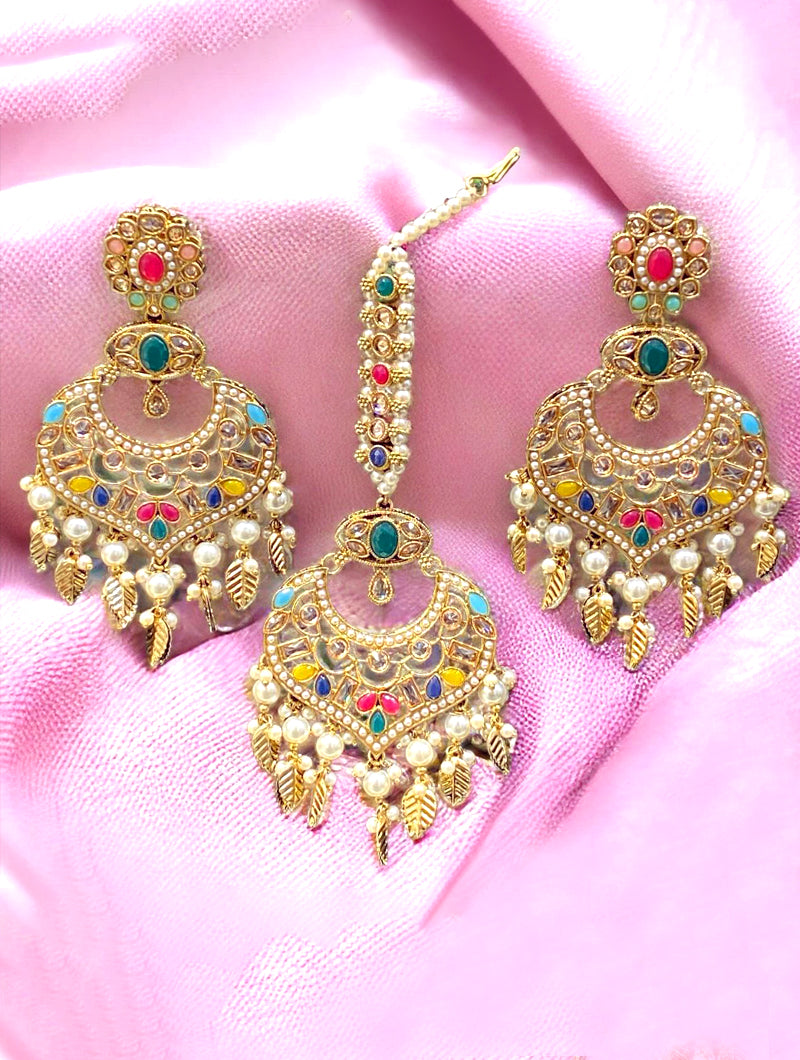 Gulzaar Chandbali and Tikka Set - Nonita Fashion