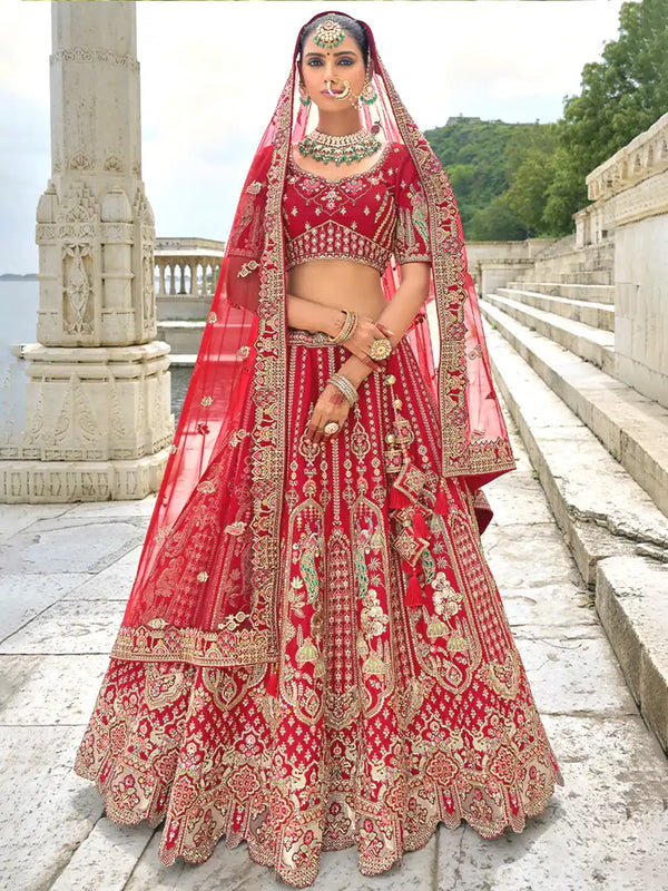 Saundarya Crimson Bridal Beauty Lehenga