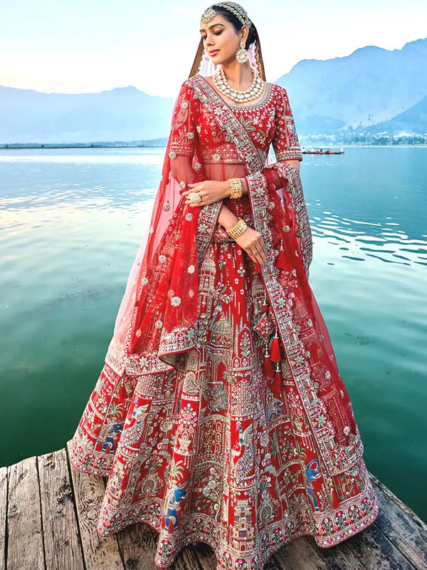 Saundarya Carmine Bridal Beauty Lehenga