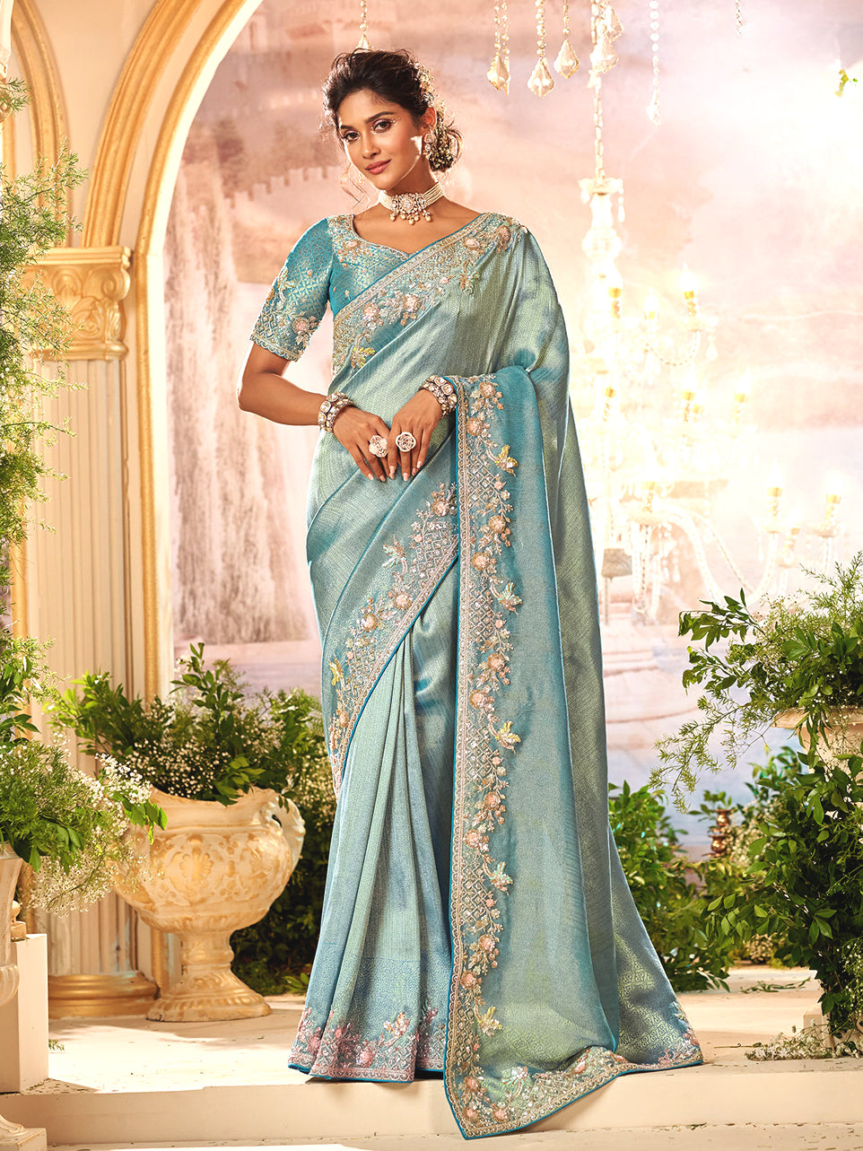 Meher Aquamarine Saree - Nonita Fashion