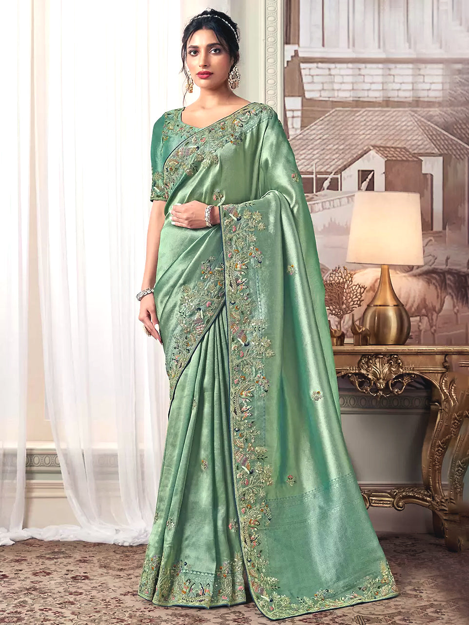 Meher Viridian Saree - Nonita Fashion