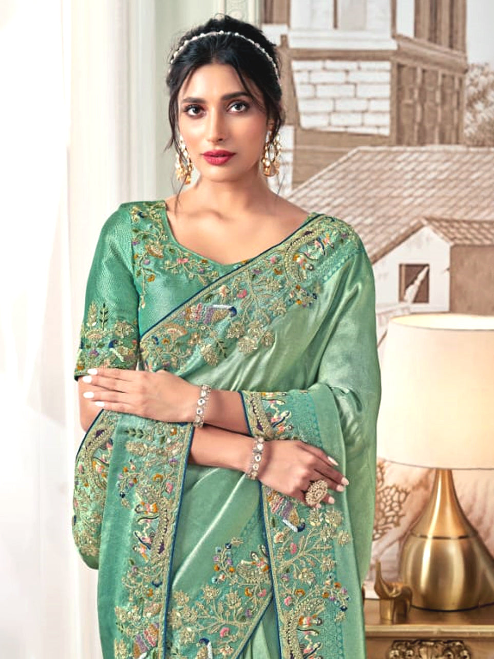 Meher Viridian Saree - Nonita Fashion