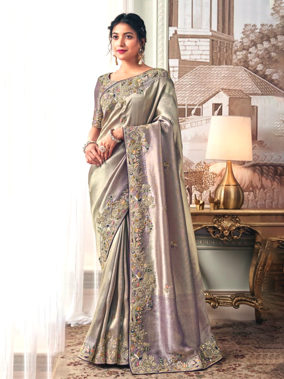 Meher Silvery Saree - Nonita Fashion