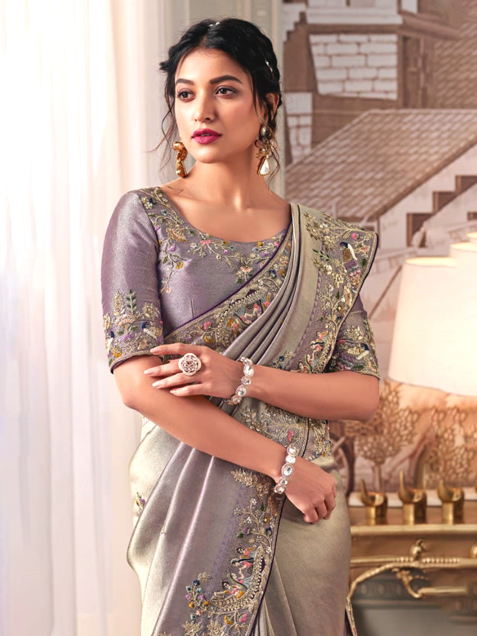 Meher Silvery Saree - Nonita Fashion