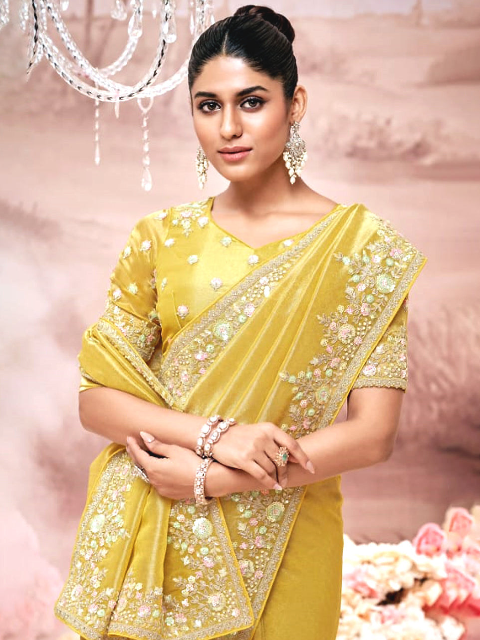 Meher Canary Saree - Nonita Fashion