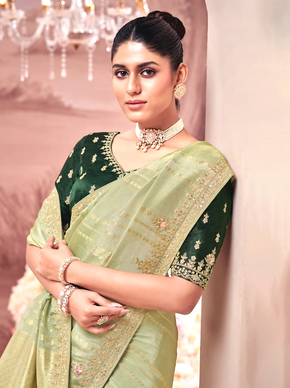 Meher Celadon Saree - Nonita Fashion