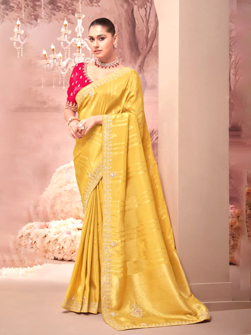 Meher Mustard Saree - Nonita Fashion