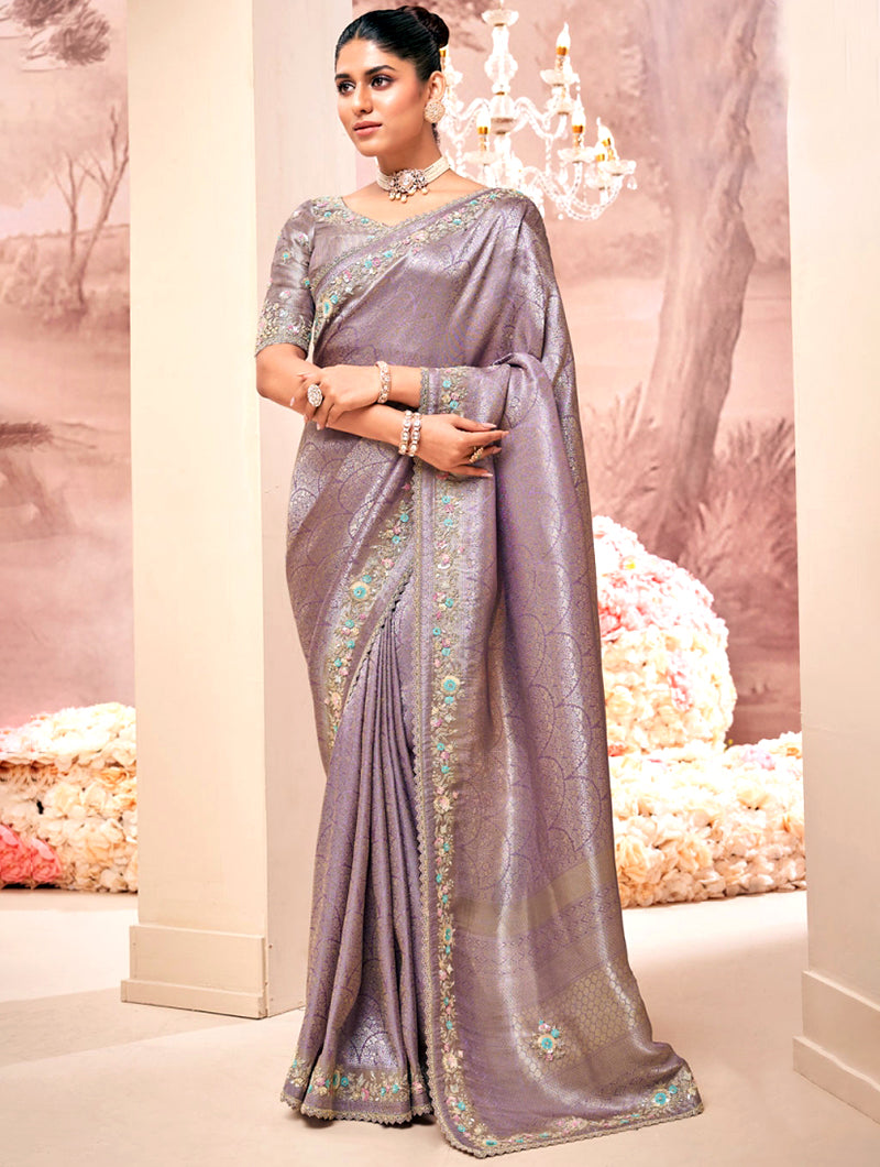 Meher Lavender Saree - Nonita Fashion