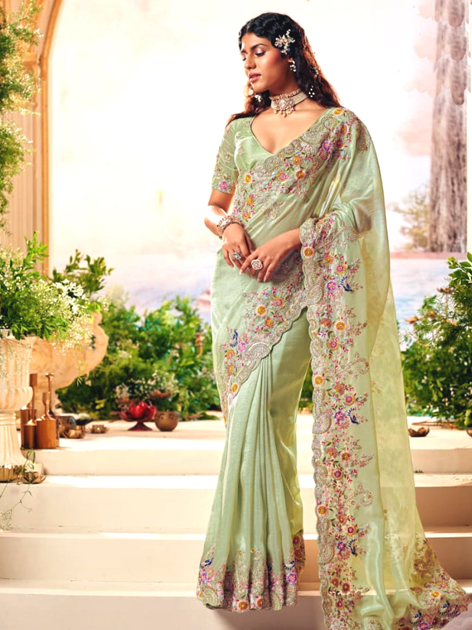 Meher Mint Saree - Nonita Fashion