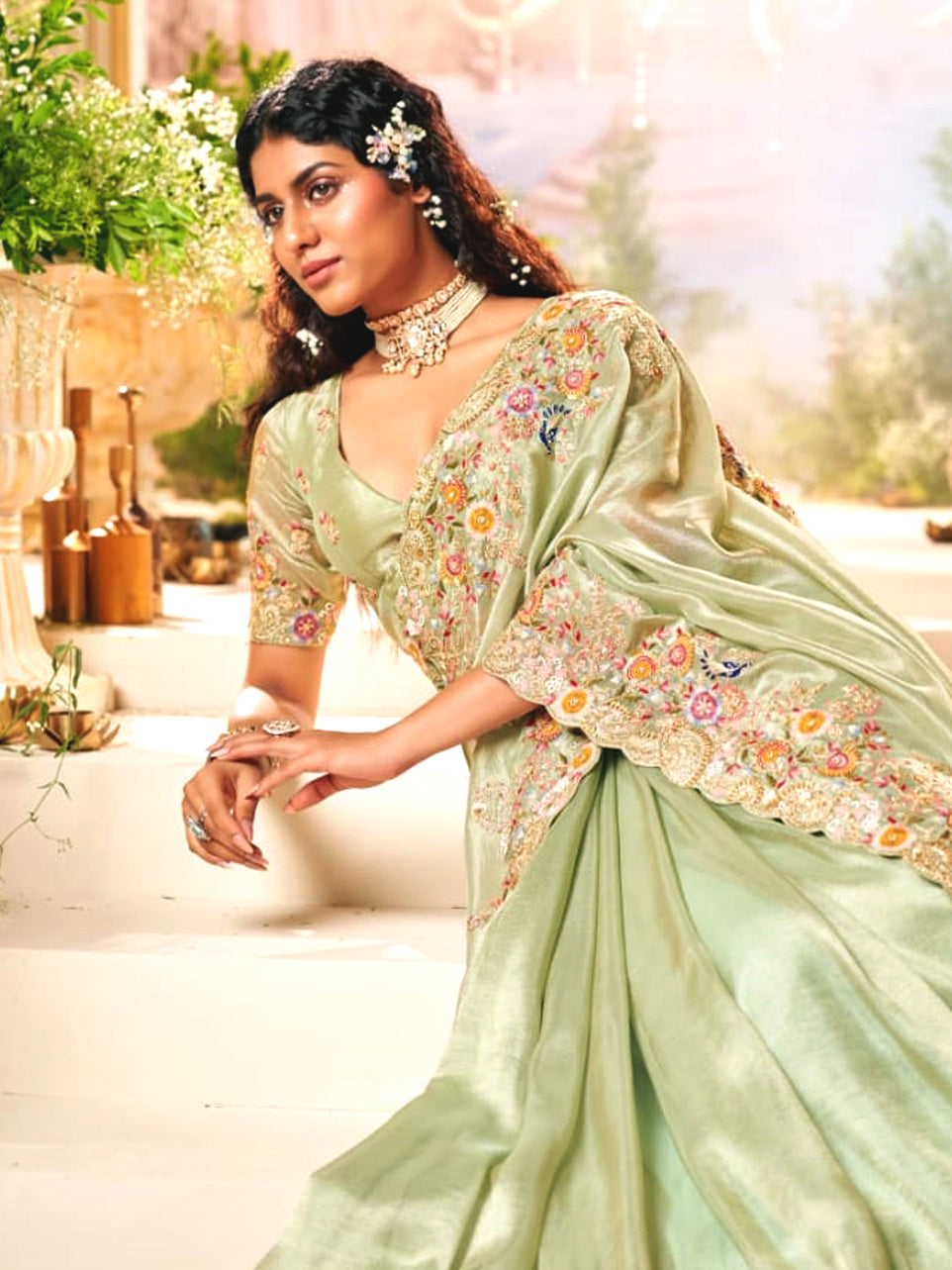 Meher Mint Saree - Nonita Fashion