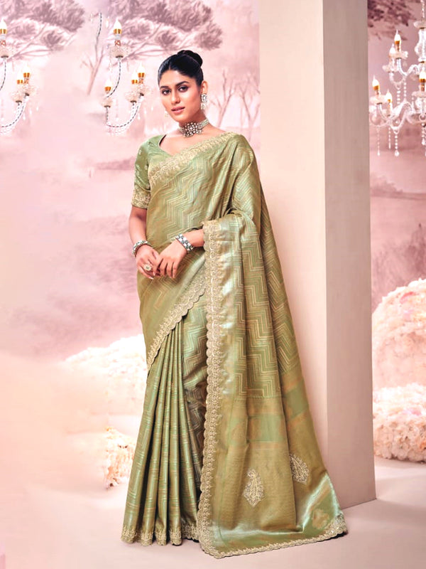 Meher Olive Saree - Nonita Fashion