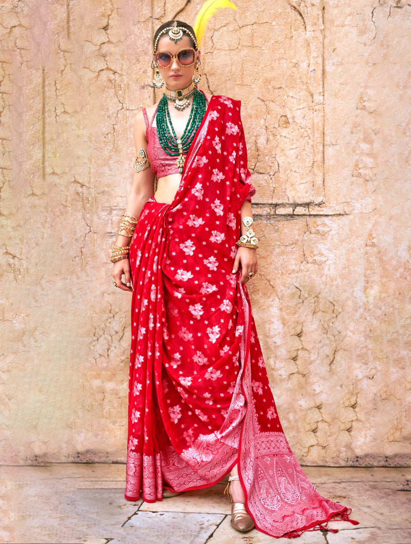 Apsara Rakht Saree - Nonita Fashion