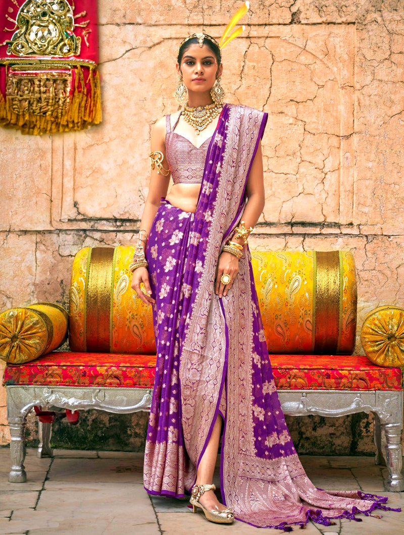 Apsara Nīlalohit Saree - Nonita Fashion