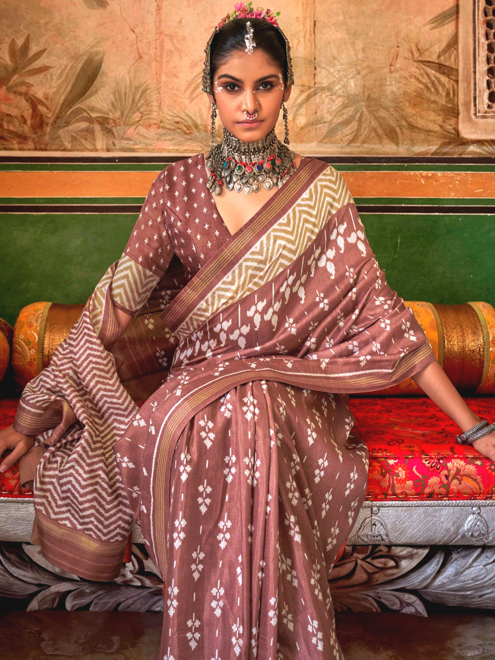 Kainat Crimsun Saree - Nonita Fashion