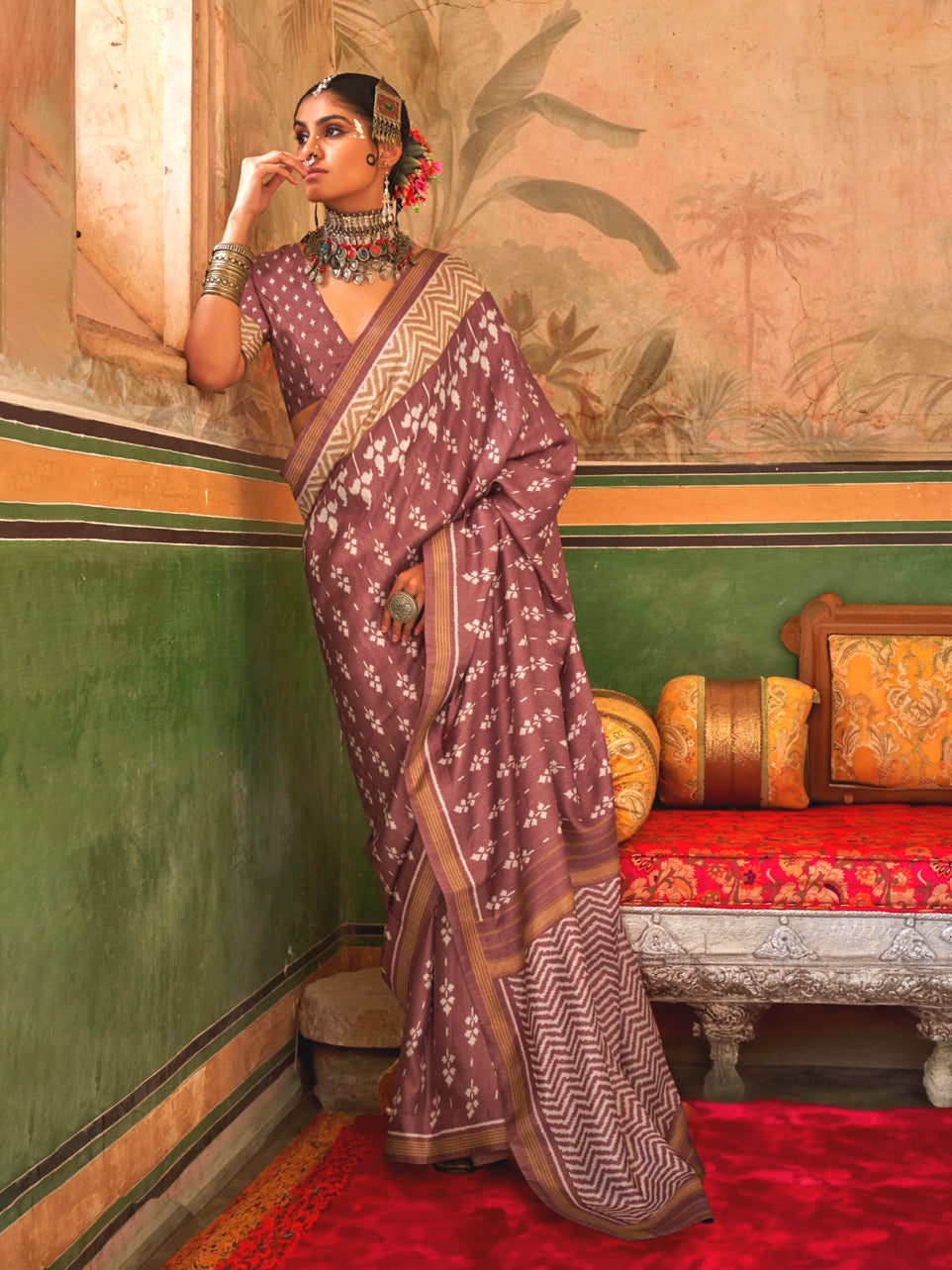 Kainat Crimsun Saree - Nonita Fashion